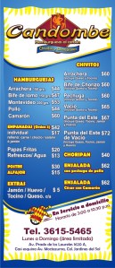 Menu Candombe